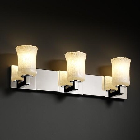 Justice Design Group GLA-8923-16-CLRT-MBLK Veneto Luce Collection Modular 3-Light Bath bar